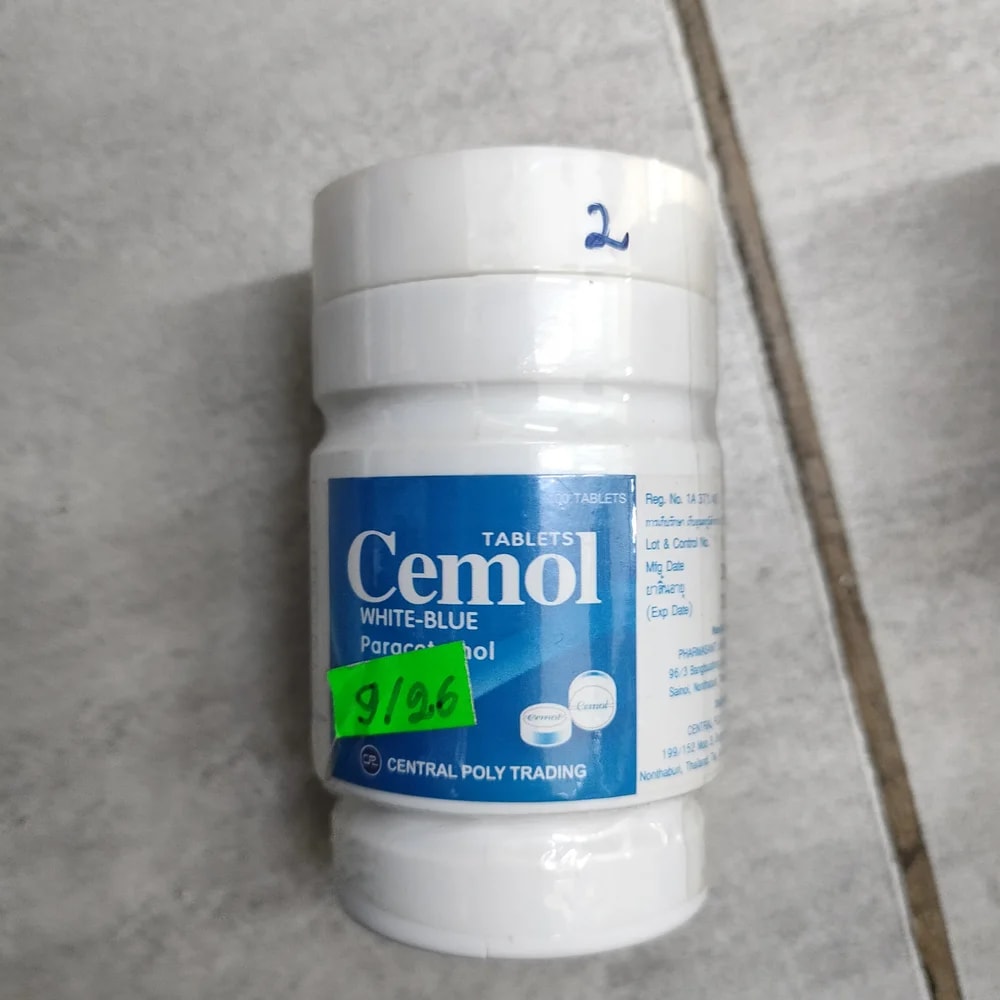 Cemol White-Blue Tablets Paracetamol per tablet - Depot De Pharmacie "A" Kim Houy
