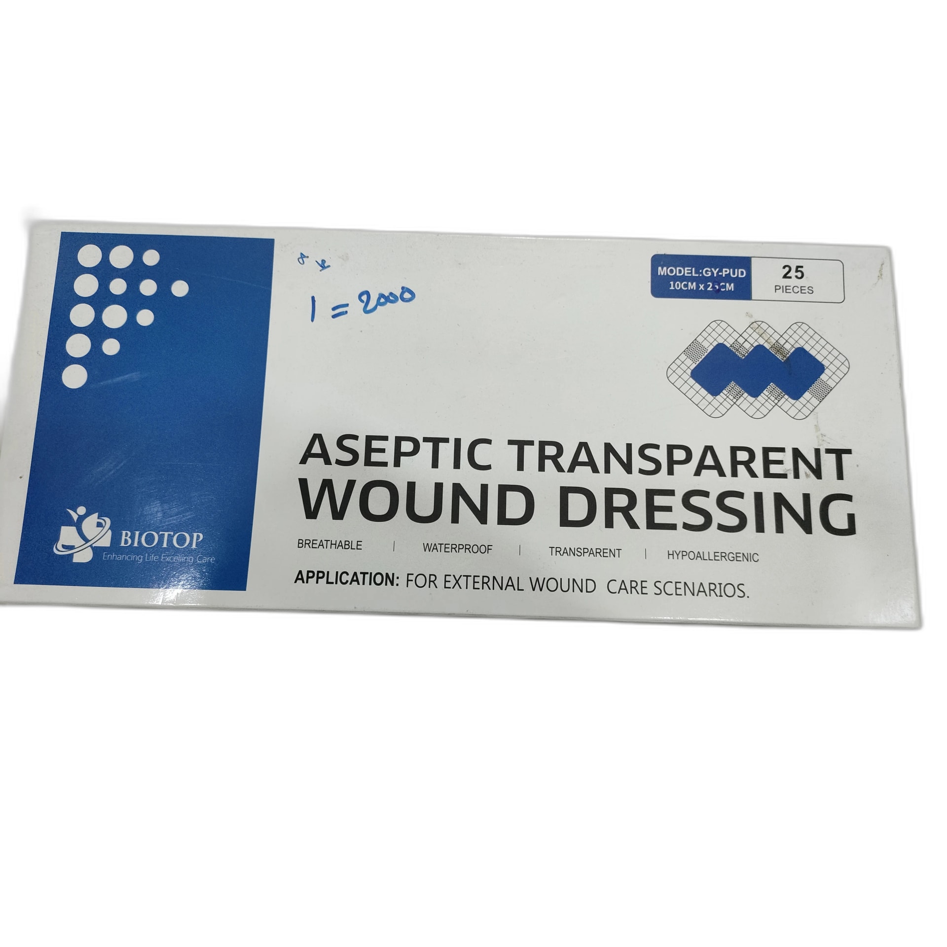 Biotop Aseptic Transparent Wound Dressing 10 cm x 25 cm - PONLEU DOUNG DARA PHARMACY