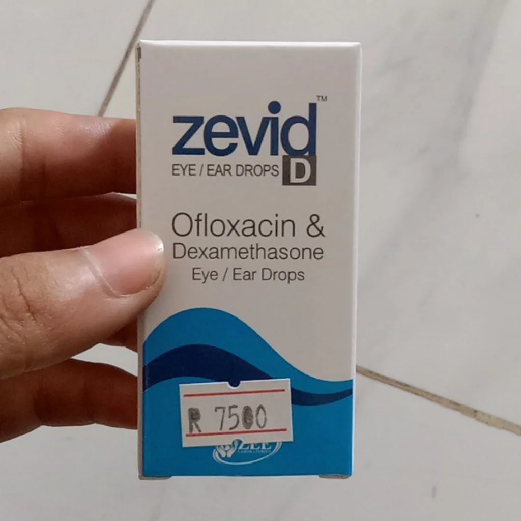 Zevid D (Ofloxacin & Dexamethasone) Ofloxacin (0.3% w/v) + Dexamethasone Sodium Phosphate (0.1% w/v) - SETHIKA CARE Pharmacy