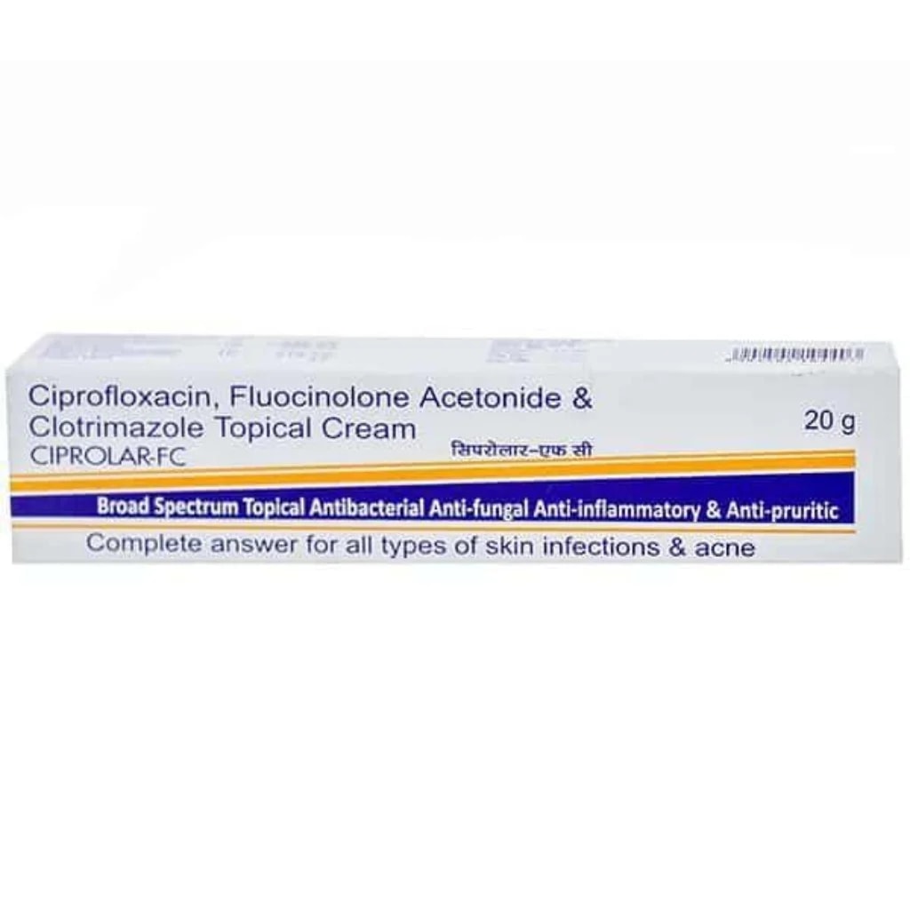 Ciprolar-FC Ciprofloxacin 0.5% / Fluocinolone Acetonide 0.025% / Clotrimazole 1% - PHARMACIE MONGKUL