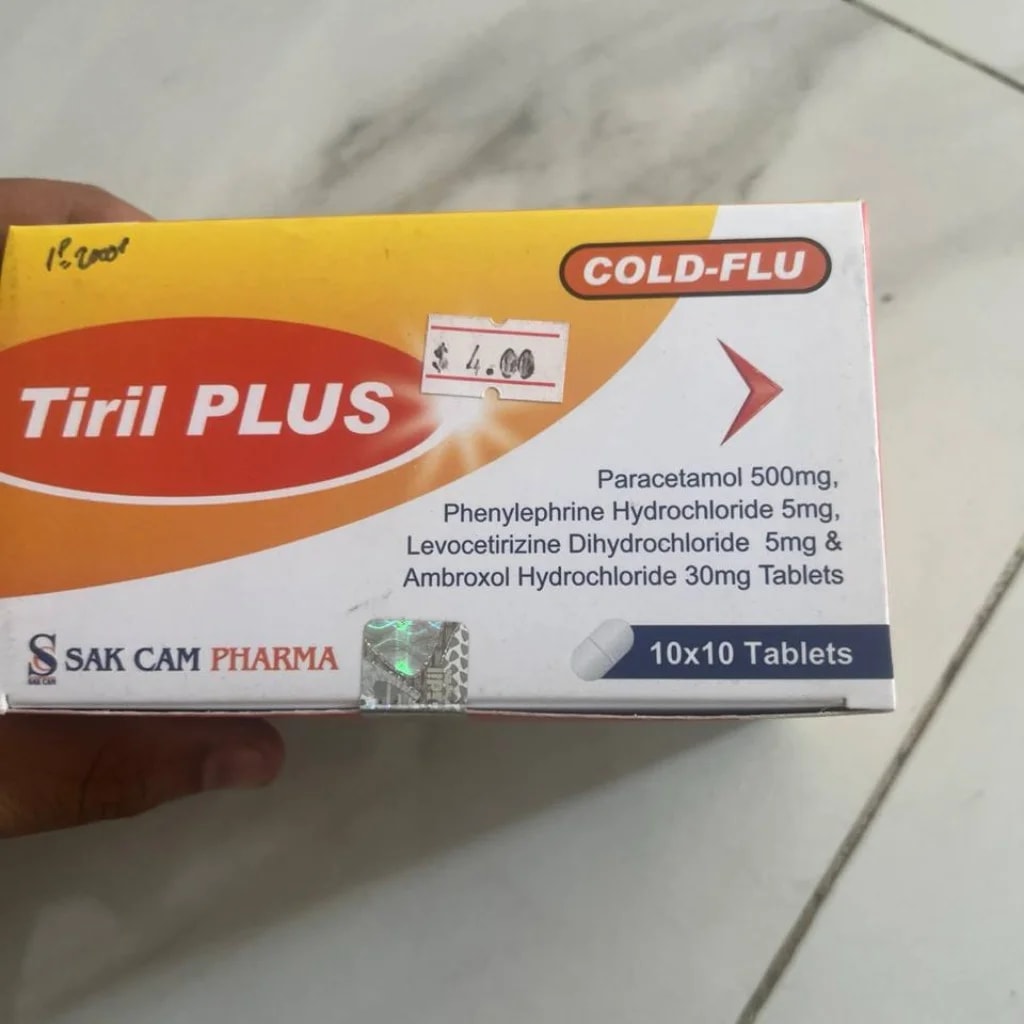 Tiril PLUS Paracetamol (500mg), Phenylephrine HCl (5mg), Levocetirizine DiHCl (5mg), Ambroxol HCl (30mg) - SETHIKA CARE Pharmacy
