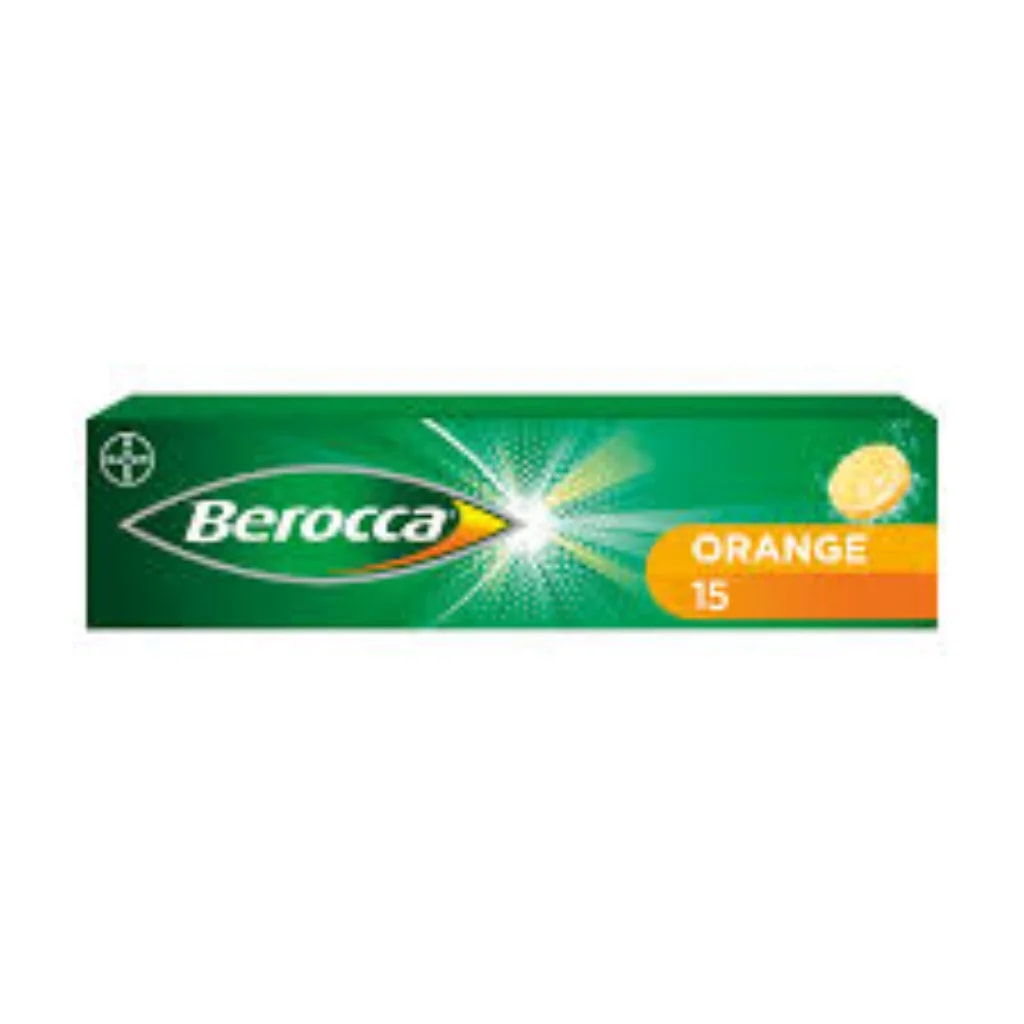 Berocca Orange High dose of B-group vitamins with vitamin C, calcium, magnesium, and zinc per effervescent tablet - Depot De Pharmacie "A" Kim Houy