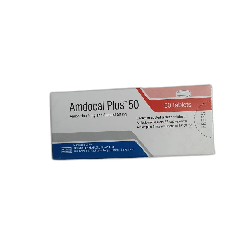 Amdocal Plus 50 Amlodipine 5 mg + Atenolol 50 mg - MEY PHARMA PHARMACY