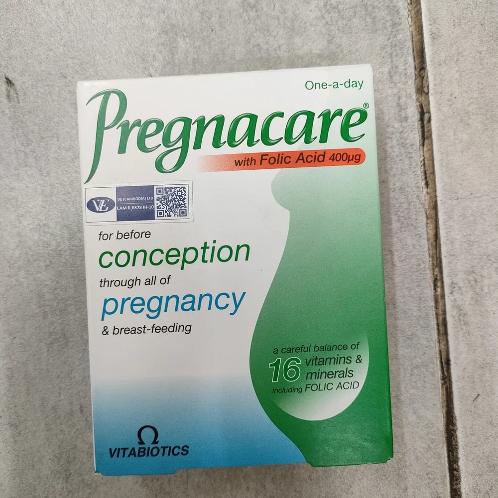 Vitabiotics Pregnacare 400 mcg Folic Acid plus 16 vitamins & minerals per capsule, one-a-day - Depot De Pharmacie "A" Kim Houy