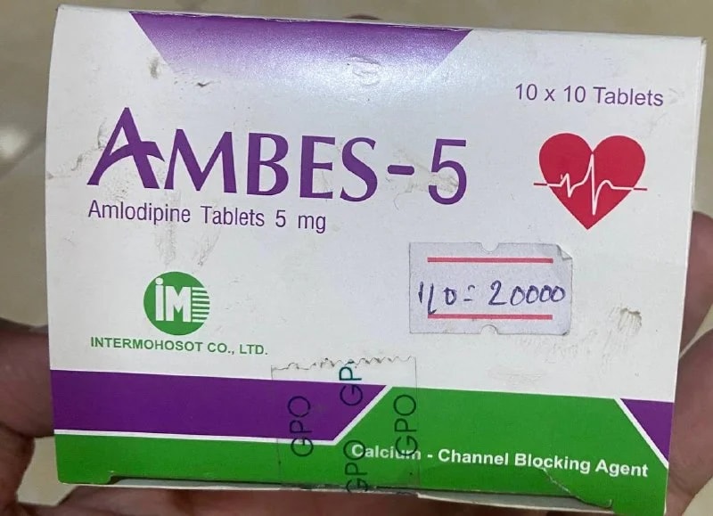 AMBES-5 Amlodipine Tablets 5mg -  ឱសថស្ថាន សិរីសួស្ដី105K