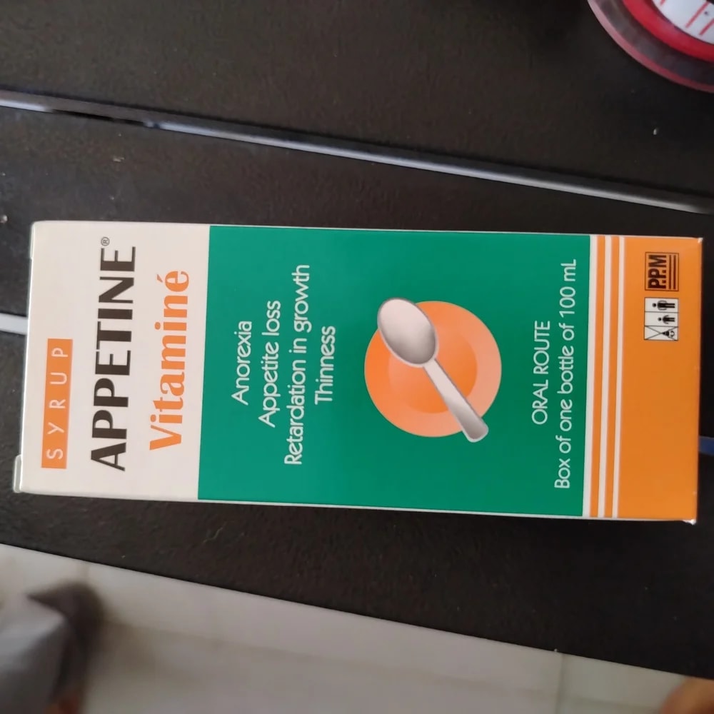Appetine Vitaminé Cyproheptadine 2 mg, L-Lysine HCl 150 mg, Thiamine HCl 5 mg, Pyridoxine HCl 5 mg, Nicotinamide 10 mg, Cyanocobalamin 1.5 µg, Riboflavin sodium phosphate 1 mg per 5 mL - CHEANIMUL PHARMACY