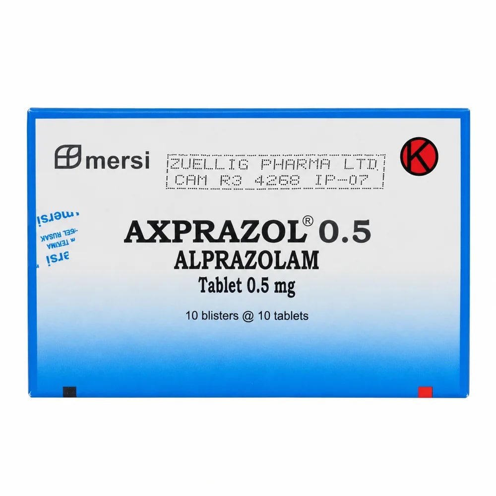 Axprazol Alprazolam 0.5 mg; 10 blisters × 10 tablets - Kim Yi