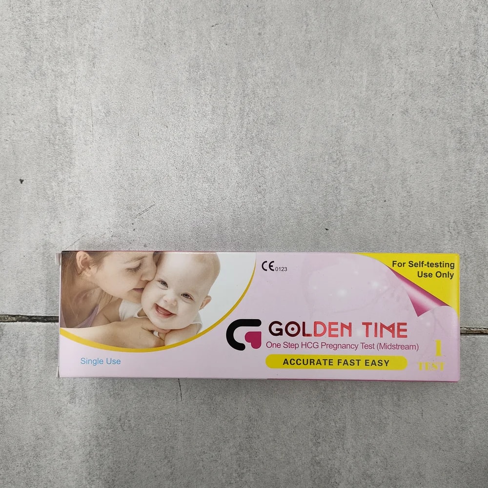 Golden Time One Step HCG Pregnancy Test (Midstream) Not available - Depot De Pharmacie "A" Kim Houy