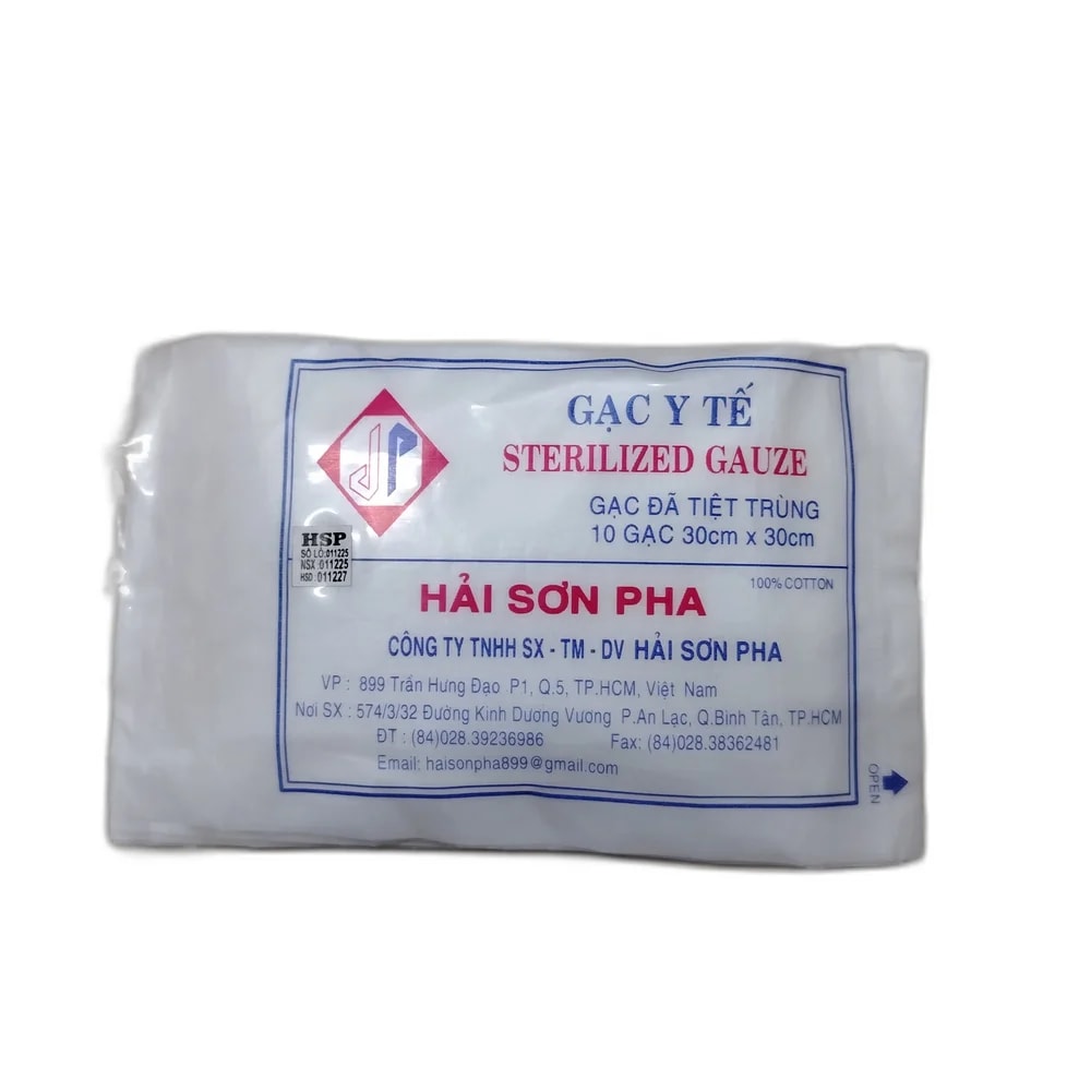 Hải Sơn Pha Sterilized Gauze 30 cm x 30 cm - PHARMACIE LA BELLE PHARMA
