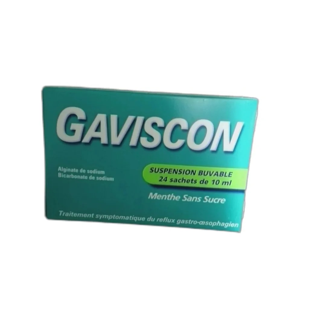 Gaviscon Sodium alginate 500 mg + sodium bicarbonate 267 mg per 10 ml sachet suspension - Pharmarcy Tareach