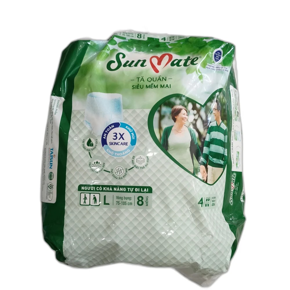 Sun Mate Adult Diaper Pants (L, 8 pieces) - Reachvong Pharmacy