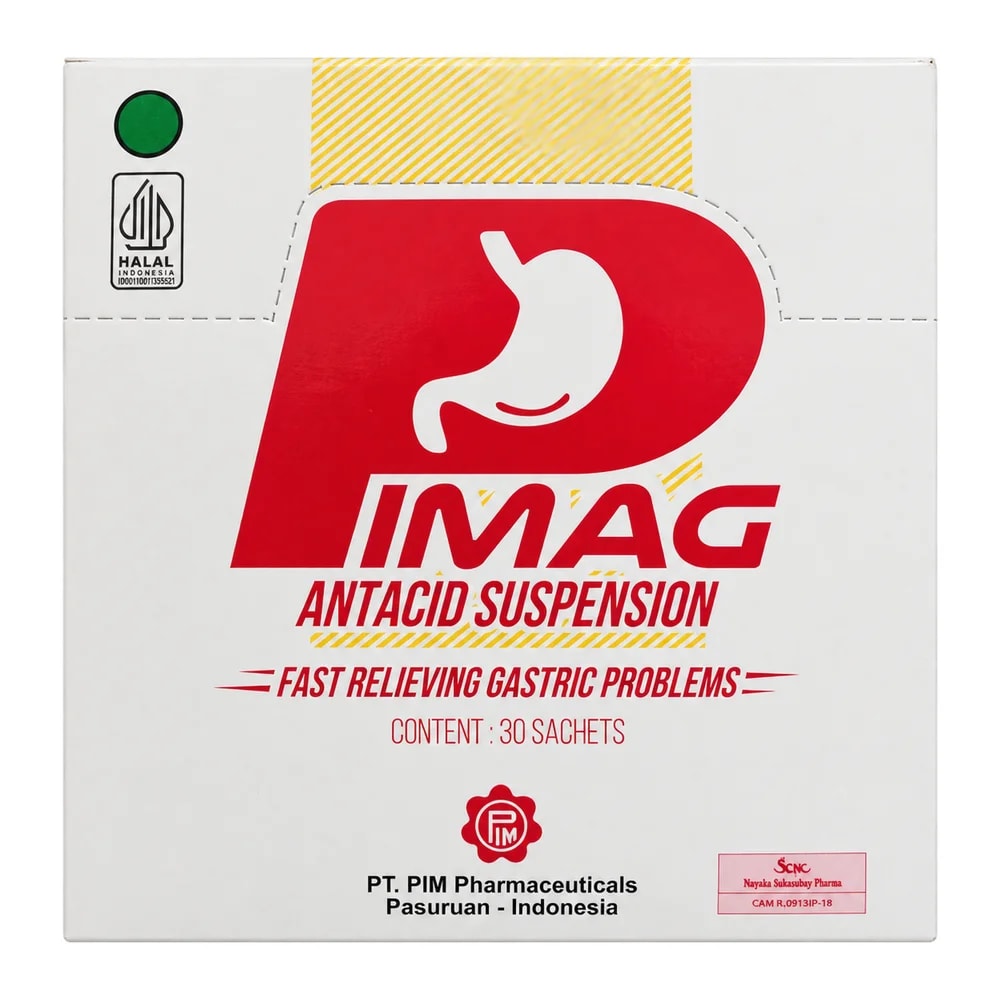 PIMAG Aluminium Hydroxide Dried Gel 300 mg / Magnesium Hydroxide 300 mg / Simethicone 80 mg per 7 mL - Pharmacy Krech hong