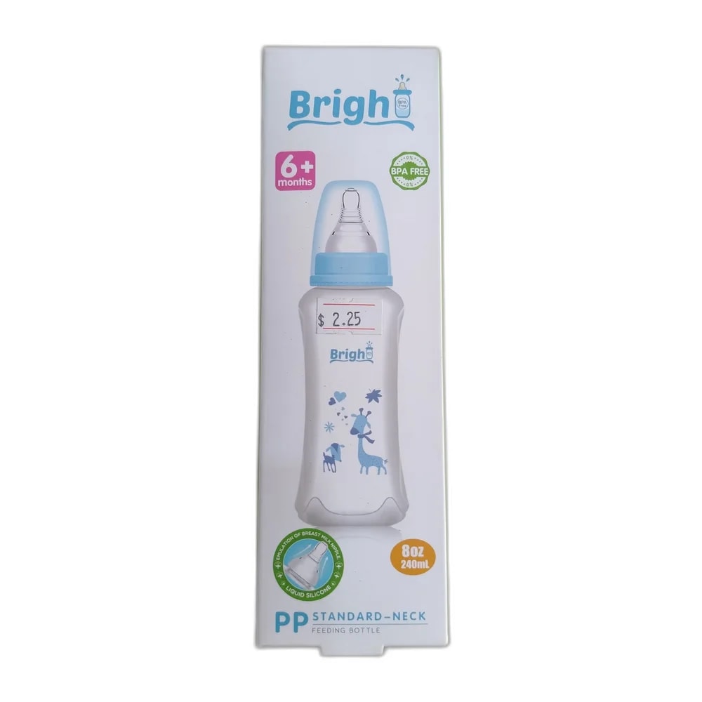 Bright PP Standard-Neck Feeding Bottle 8 oz / 240 mL - PHARMACIE LA BELLE PHARMA 