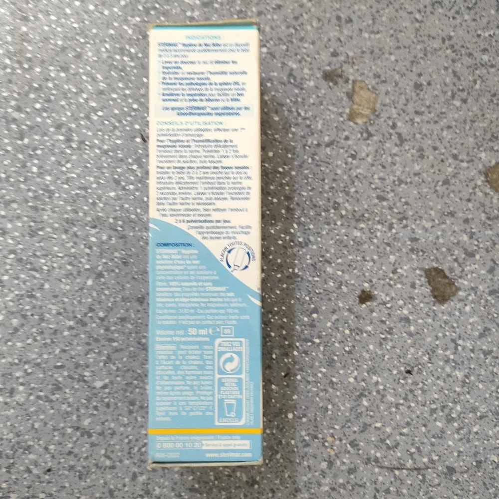 Sterimar Nez Bouche Bebe (Blocked Nose Baby) Hypertonic sea water enriched with copper salts (sea salt + sodium copper-manganese sulfate) - Depot De Pharmacie "A" Kim Houy