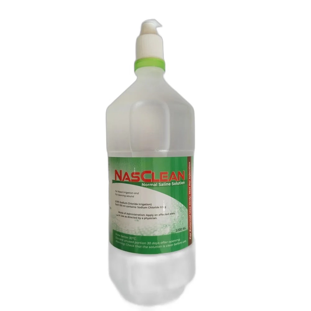 Nasclean Sodium chloride 0.9% irrigation solution, 1000 mL - ឱសថស្ថាន សុខលាភ
