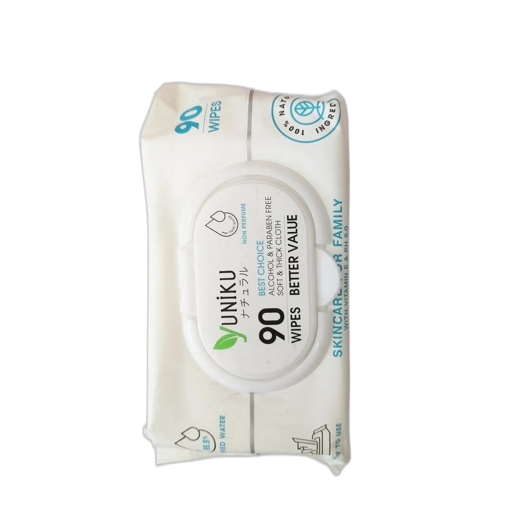 Unikyu Baby Wipes 90 wipes; pH 5.0 - ឱសថស្ថាន សុខលាភ