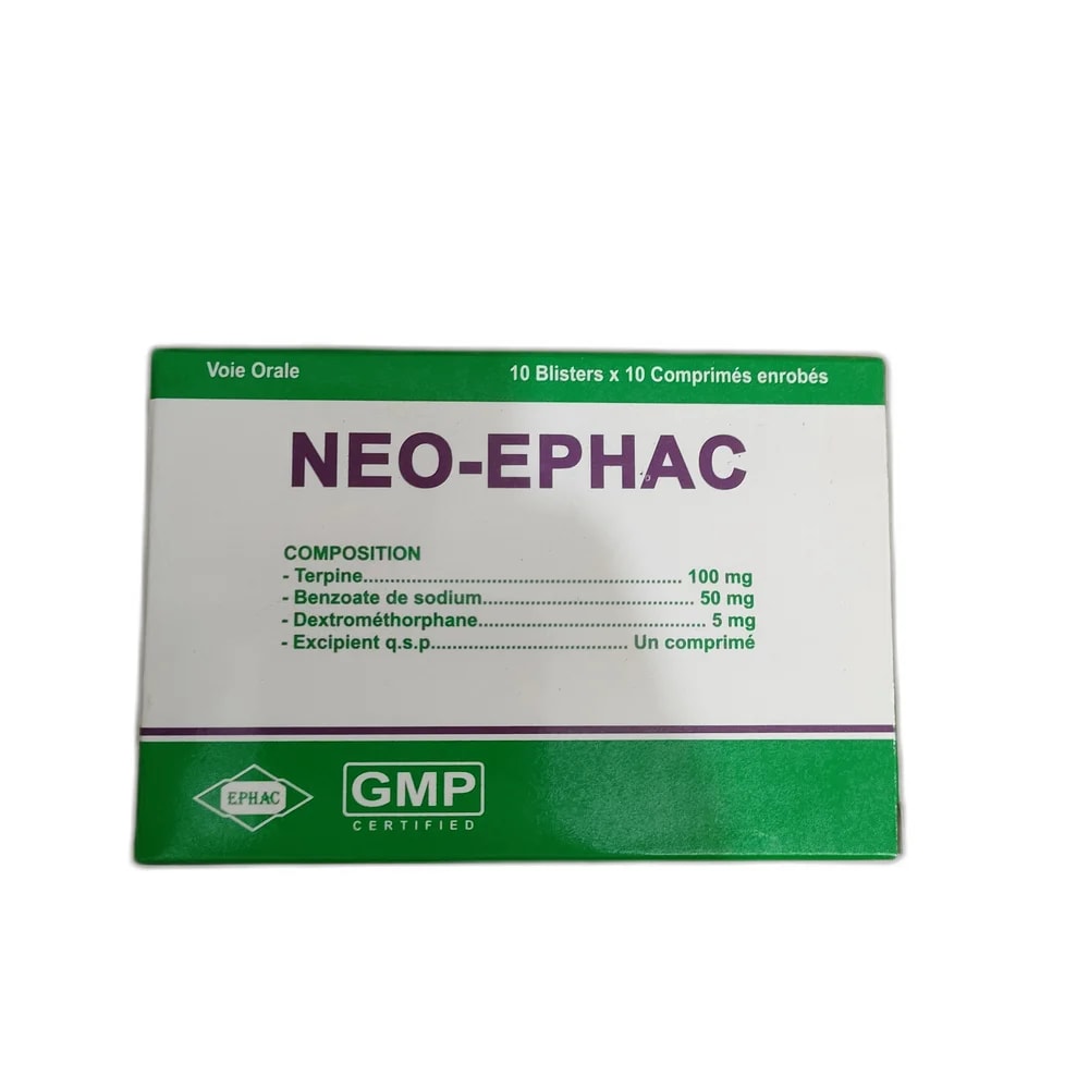 Neo-Ephac Terpine 100 mg / Sodium benzoate 50 mg / Dextromethorphan 5 mg - PHARMACIE MONGKUL
