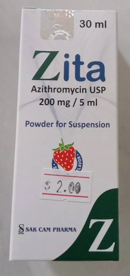 Zita Azithromycin USP 200mg/5ml - ឱសថស្ថាន ក្តីស្រឡាញ់