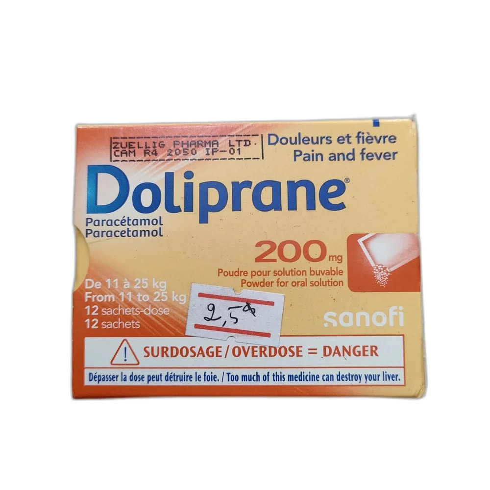 Doliprane 200mg per sachet - MEY PHARMA PHARMACY