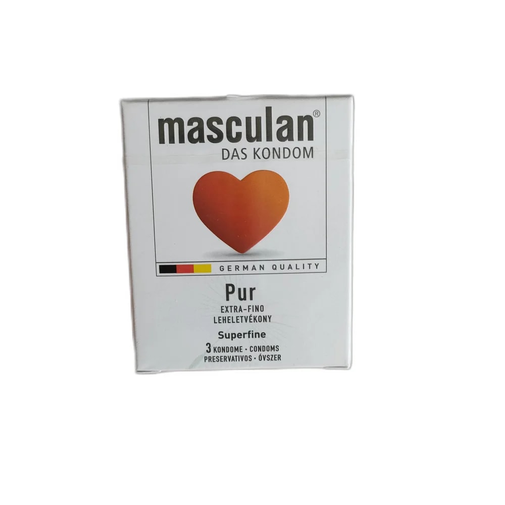 Masculan Pur Superfine Condoms 53 ± 1 mm, superfine, 3 condoms - SUKHA PHARMACY