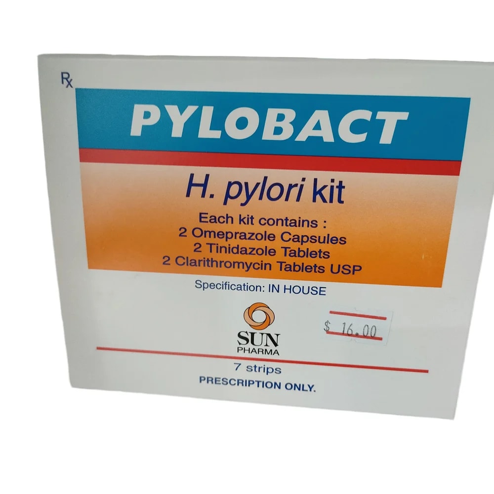 Pylobact Omeprazole 20 mg + Tinidazole 500 mg + Clarithromycin 250 mg - PHARMACY PONLEU AOSOT