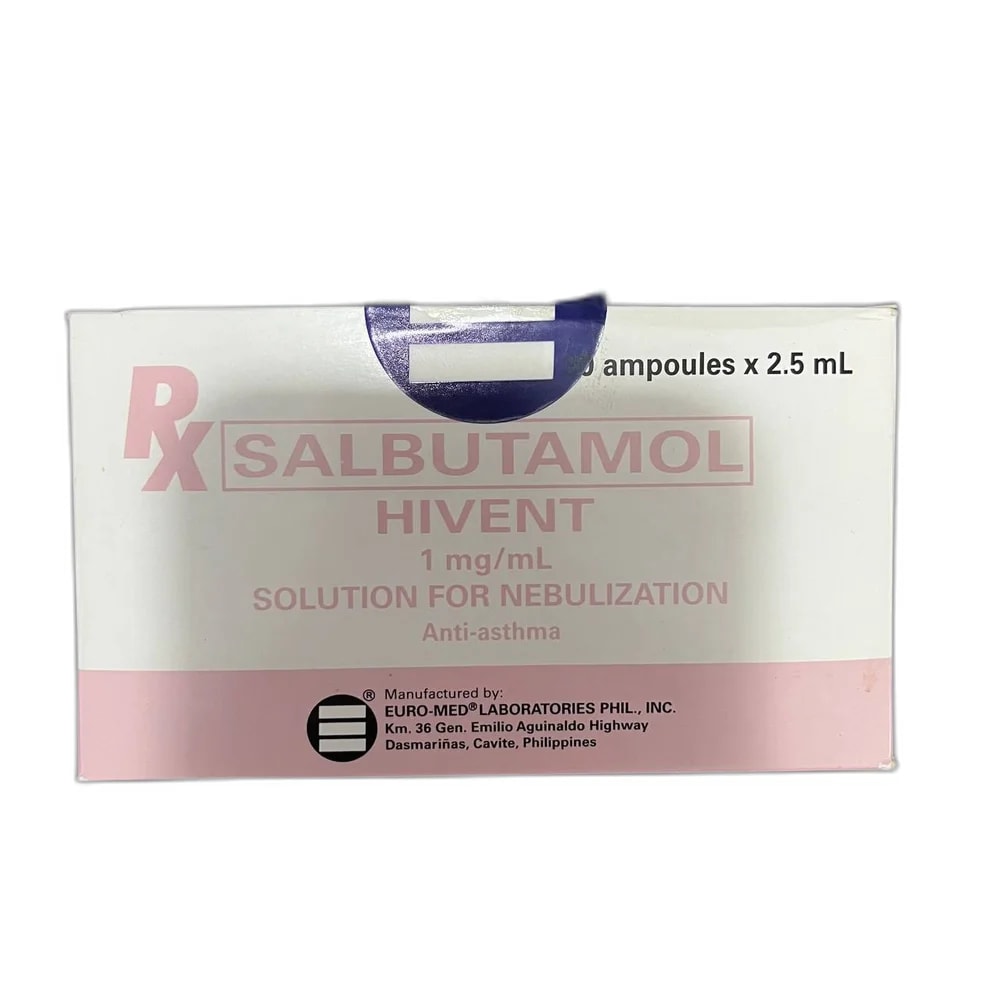 Salbutamol Hivent Salbutamol 1 mg/mL solution for nebulization; 2.5 mL per ampoule - Pharmarcy Tareach