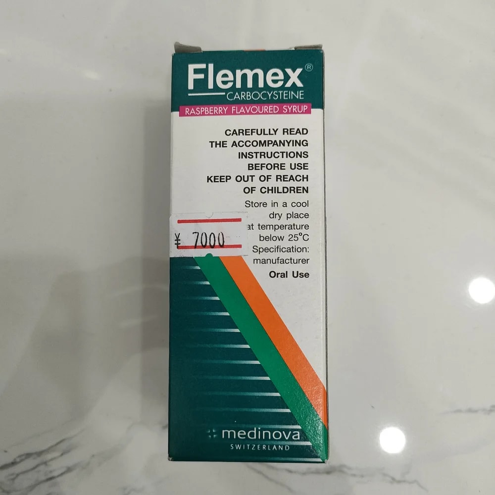 Flemex Carbocysteine Raspberry Syrup Carbocysteine raspberry flavoured syrup 60ml - PHARMACY PONLEU AOSOT