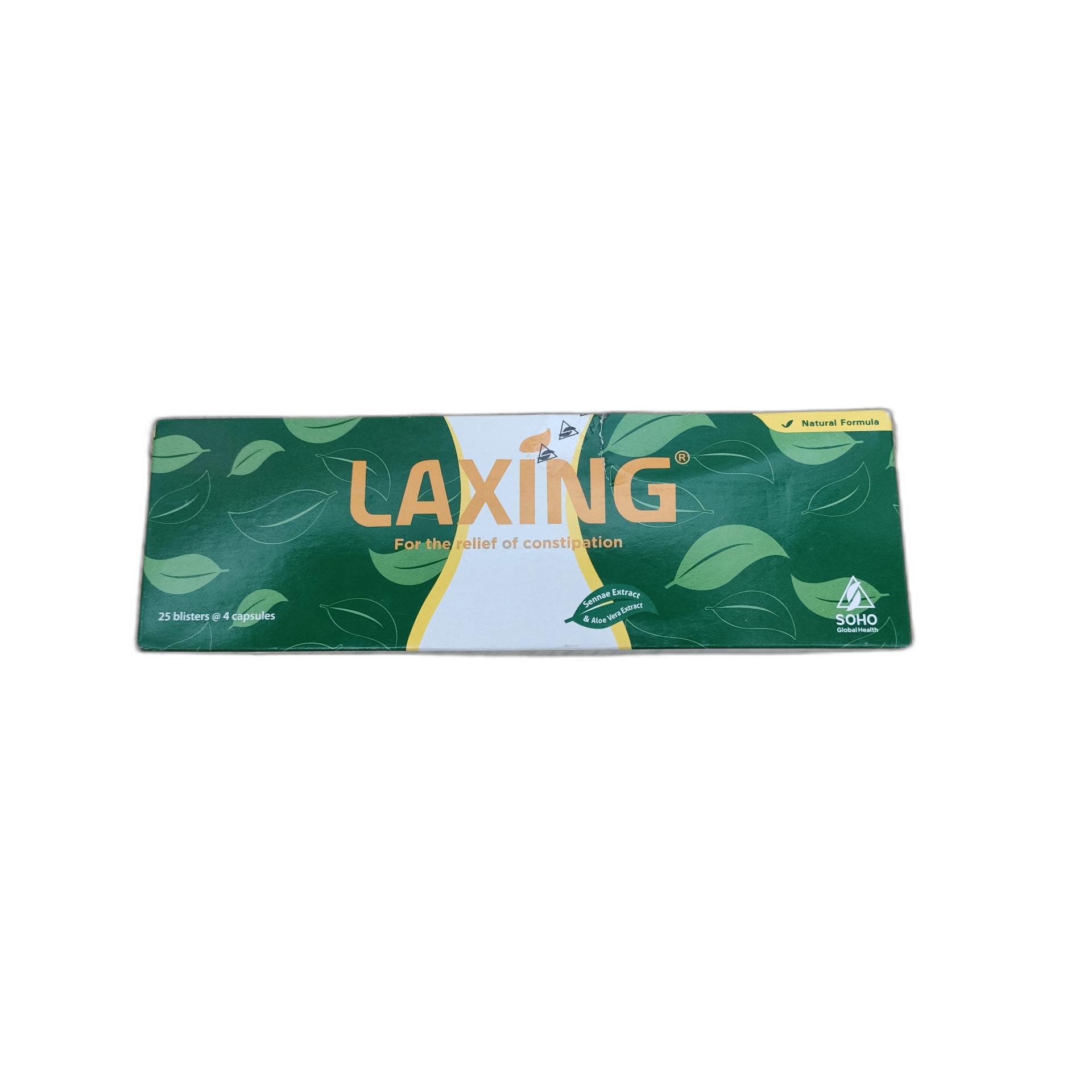 LAXING Senna extract 100 mg / Aloe vera plicatilis 23 mg / Phenolphthalein 20 mg per capsule - PHARMARCY DARA RAKSMEY KOK CHAMBOK