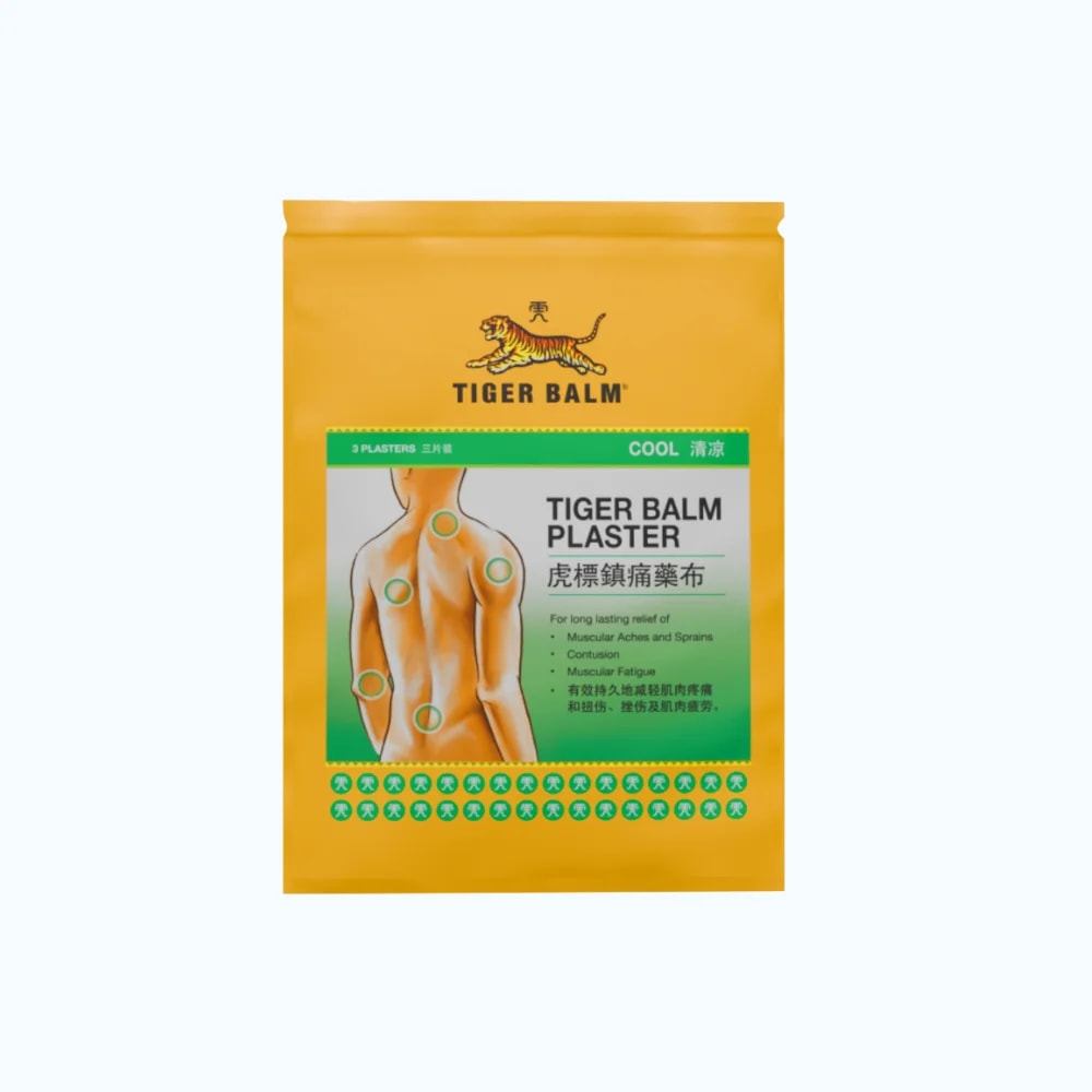 Tiger Balm Plaster Cool 7 x 10 cm Camphor 1.0 g / Mentha oil 0.6 g / Eucalyptus oil 0.5 g / Menthol 0.3 g per 100 g paste - u care pharmacy 