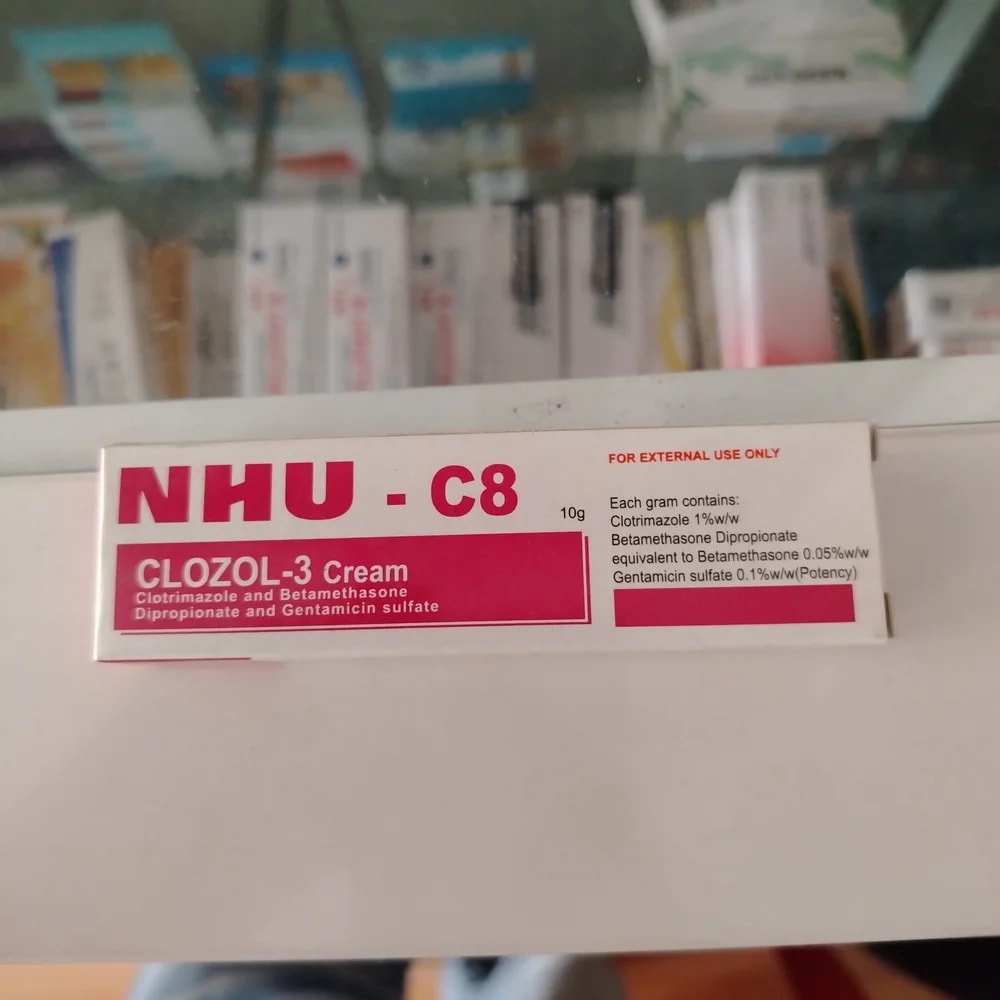 CLOZOL-3 Clotrimazole 1% w/w + betamethasone dipropionate equivalent to betamethasone 0.05% w/w + gentamicin sulfate 0.1% w/w (potency) - Reachiny Pharmacy