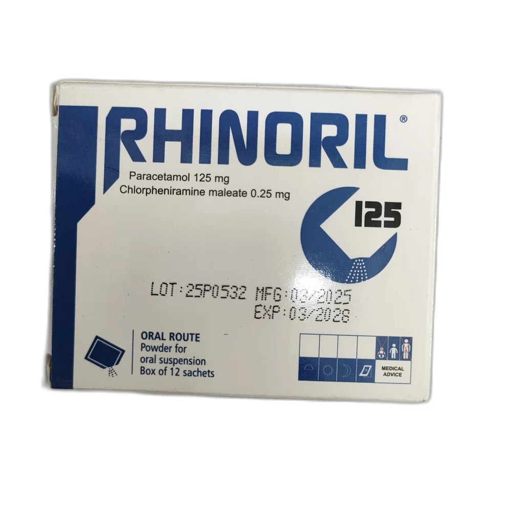 Rhinoril 125 Paracetamol 125 mg / Chlorpheniramine maleate 0.25 mg - Depot De Pharmacie "A" Kim Houy
