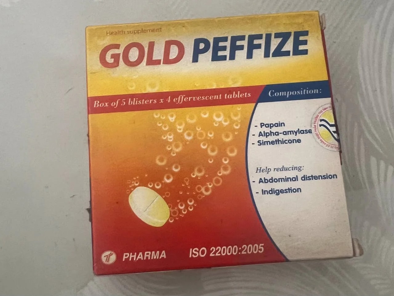Gold Peffize Papain, Alpha-amylase, Simethicone - α±ααααααΆα ααααΈαααα‘αΆαα