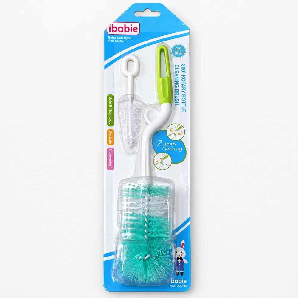 ibabie 360° Rotary Bottle Cleaning Brush 2 brushes - PHARMCY ARUN REAS