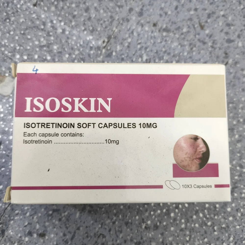 Isoskin Isotretinoin 10 mg per soft capsule - Depot De Pharmacie "A" Kim Houy