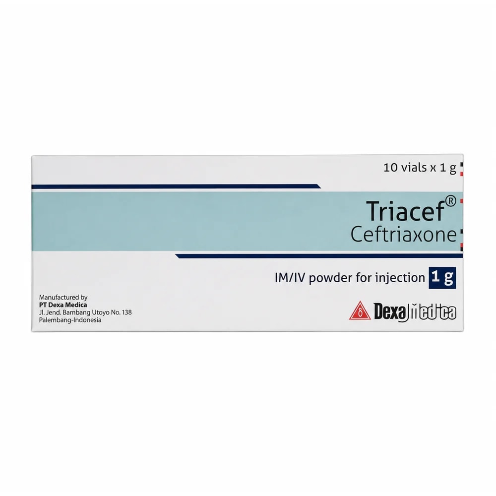 Triacef Ceftriaxone 1 g powder for IM/IV injection - Preah Chan Tep Pharmacy