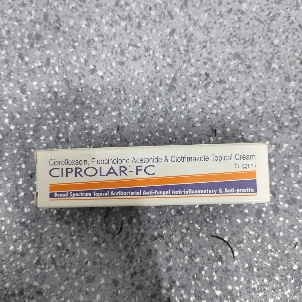 Ciprolar-FC Ciprofloxacin hydrochloride 0.5% w/w + Fluocinolone acetonide 0.025% w/w + Clotrimazole 1% w/w - Depot De Pharmacie "A" Kim Houy