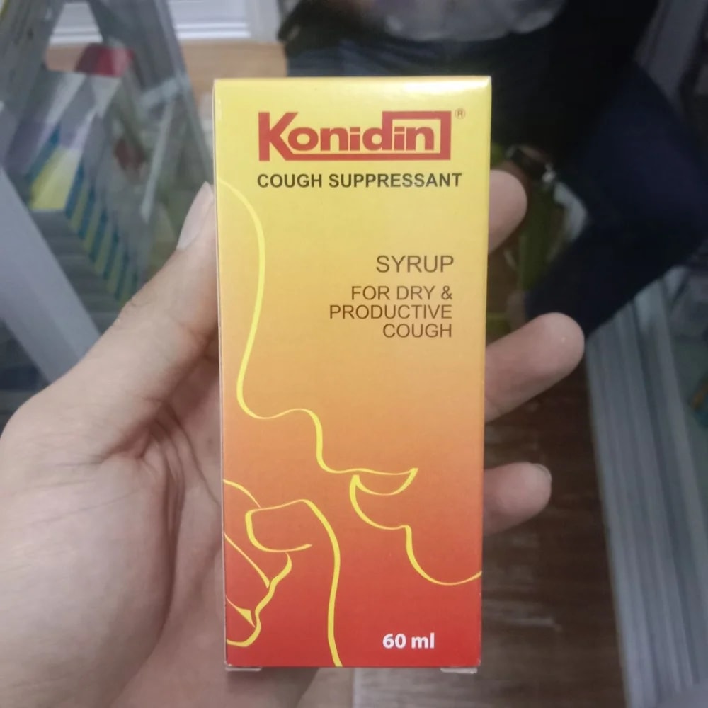 Konidin Cough Suppressant Syrup Per 5 ml: dextromethorphan HBr 10 mg, glyceryl guaiacolate 100 mg, and chlorpheniramine maleate 1 mg - Kim Yi