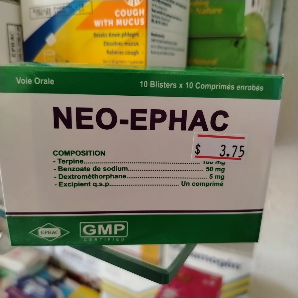 Neo-Ephac Terpine 100 mg, Sodium benzoate 50 mg, Dextromethorphan 5 mg per tablet - CHEANIMUL PHARMACY
