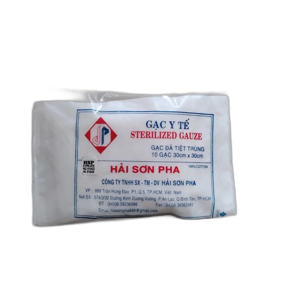 Hai Son Pha Sterilized Gauze 30 cm x 30 cm - Oudom Puthik Pharmacy