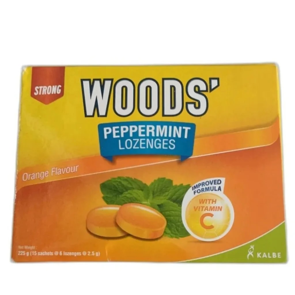 Woods' Lozenges Orange flavor 6 Lozenges - ឱសថស្ថាន សុខលាភ