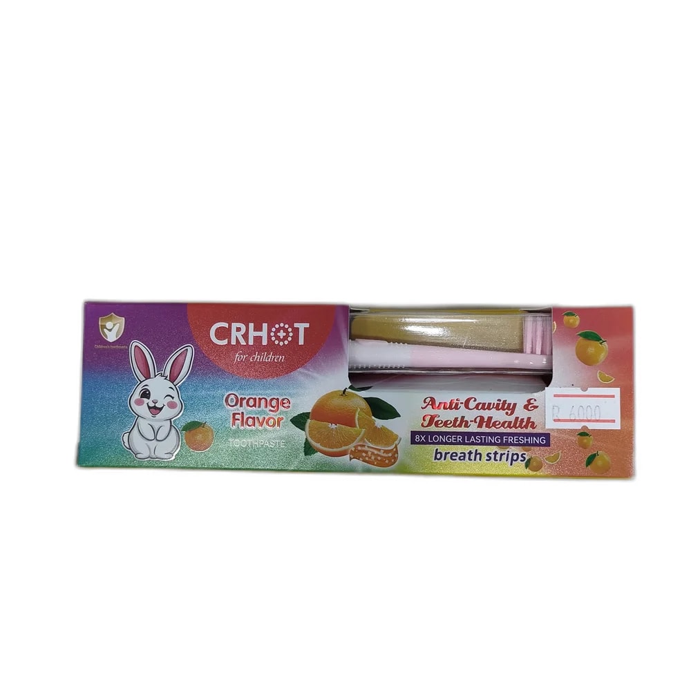 CRHOT Children's Toothpaste with Toothbrush Orange flavor, 50 g - Depot de Pharmacie B Rotha