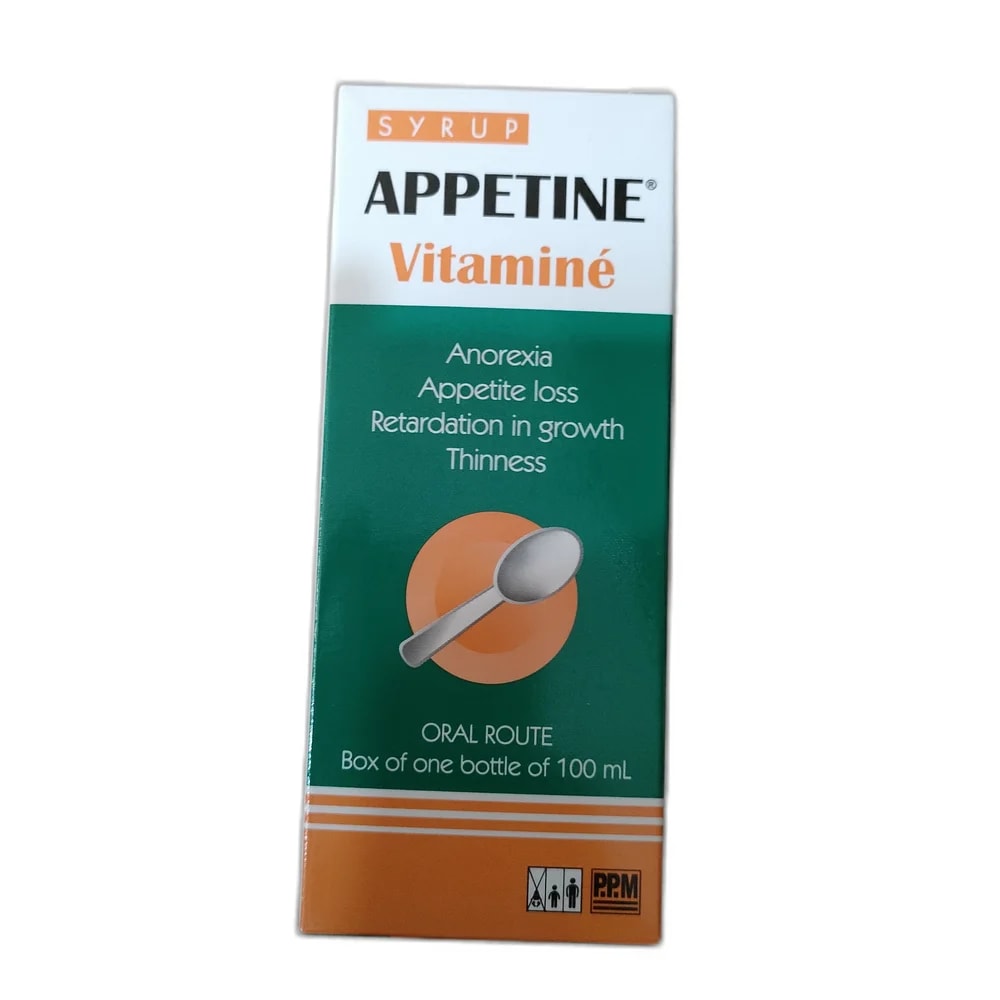 Appetine Vitaminé Cyproheptadine 2 mg / L-Lysine 150 mg per 5 mL - PHARMCARE PHARMACY