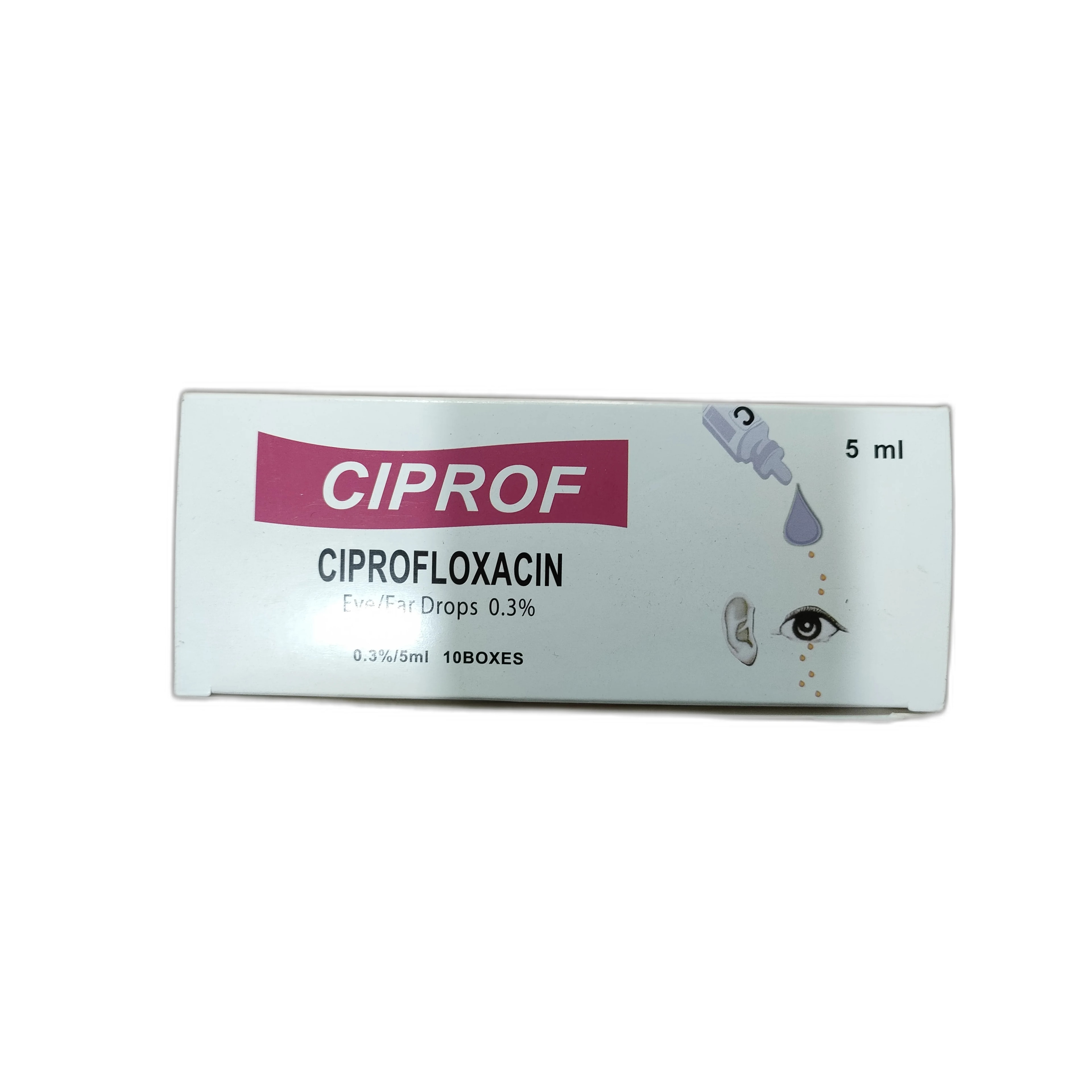 CIPROF Eye/Ear Drops 0.3% / 5 ml - ឱសថស្ថាន សិរីមង្គលថ្មី