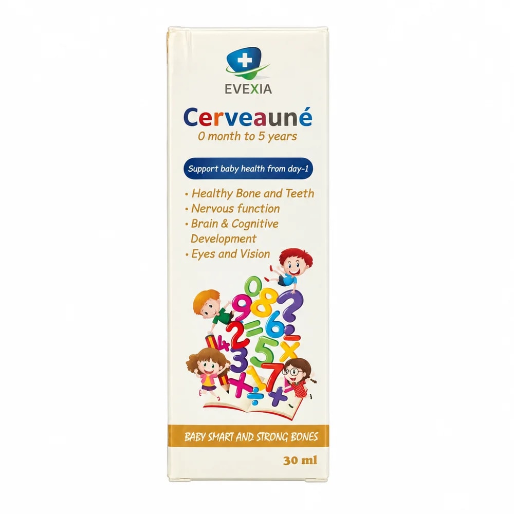 Cerveauné Vitamin D3 10 mcg (400 IU) and DHA 1 mg per 10 drops - Sann Sopheachenda Pharmacy