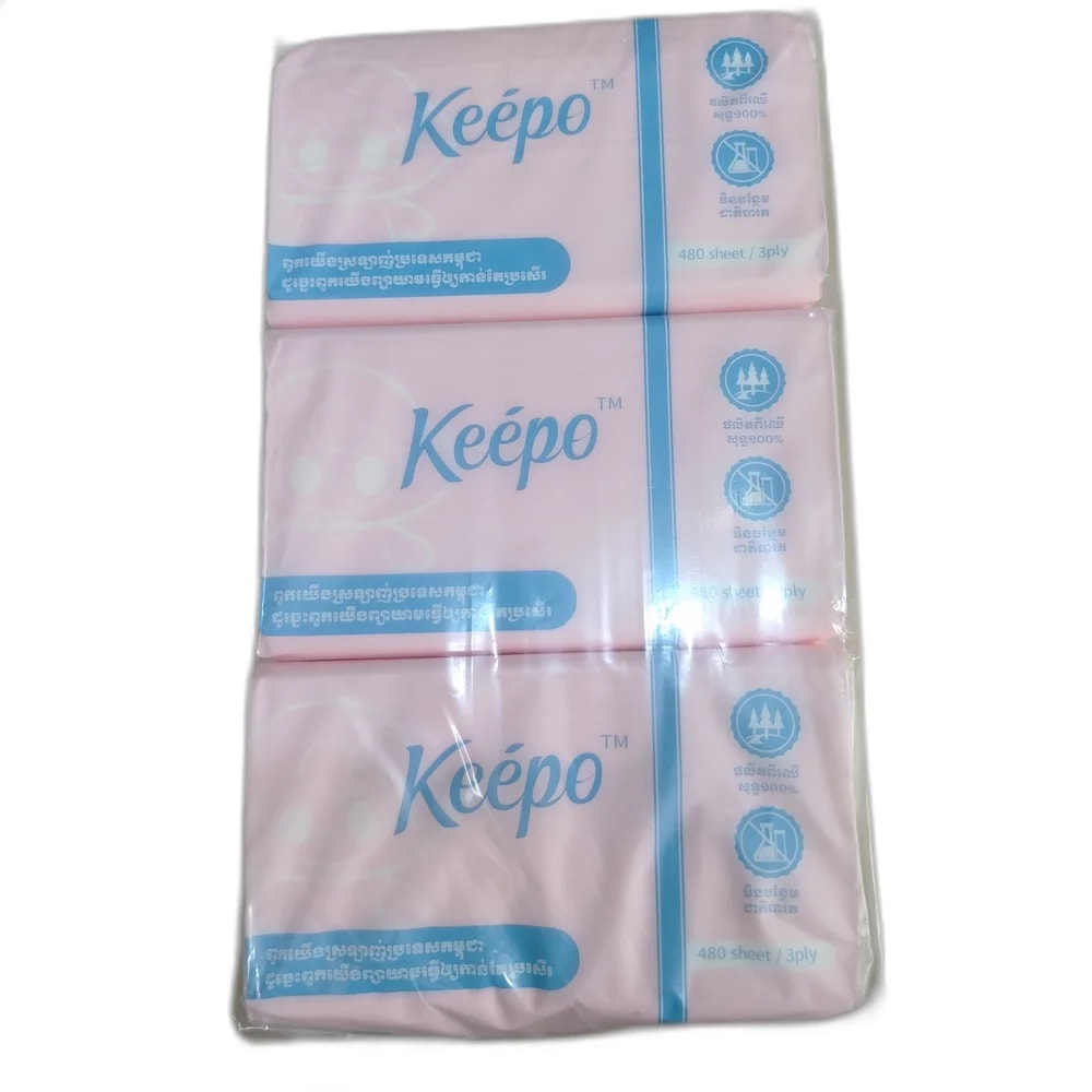 Keepo Facial Tissue 480 Sheet 3-Ply 480 sheets, 3 ply - PHARMACIE LA BELLE PHARMA