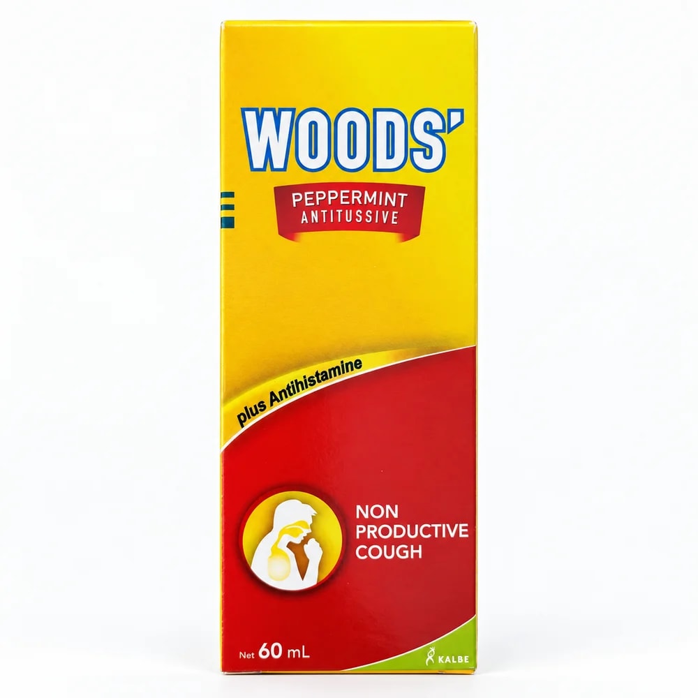 Woods' Peppermint Antitussive plus Antihistamine Dextromethorphan HBr 7.5 mg/5 mL; Diphenhydramine HCl 12.5 mg/5 mL - Pharmacy Krech hong