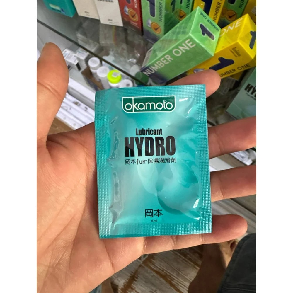 Okamoto Lubricant HYDRO Water-based lubricant, 6 mL sachet, pack of 3 sachets - Kim Yi
