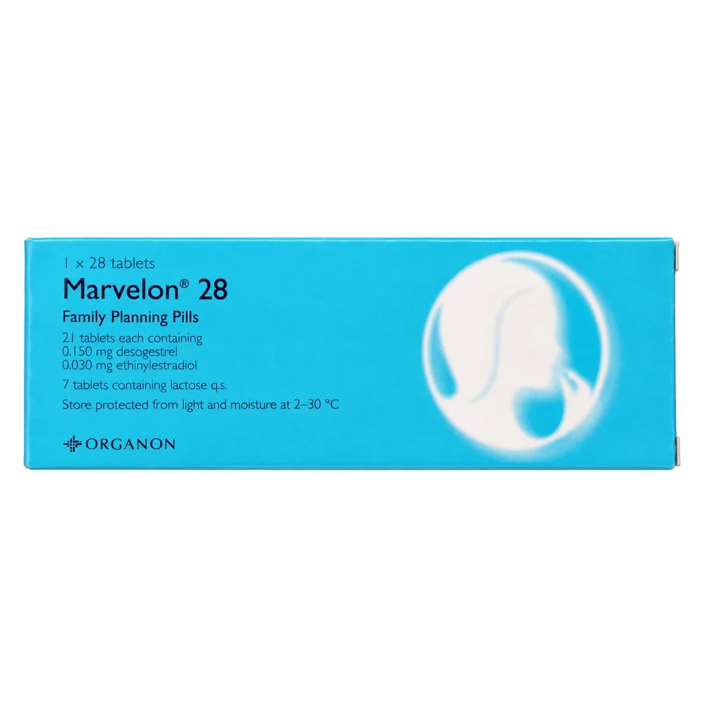 Marvelon 28 Desogestrel 0.15 mg / Ethinylestradiol 0.03 mg - Reachiny Pharmacy