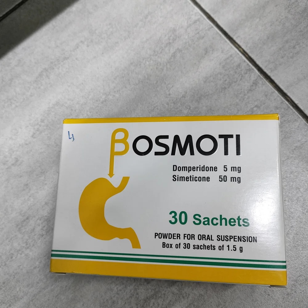 Bosmoti Domperidone 5 mg / Simeticone 50 mg per 1.5 g sachet - Depot De Pharmacie "A" Kim Houy