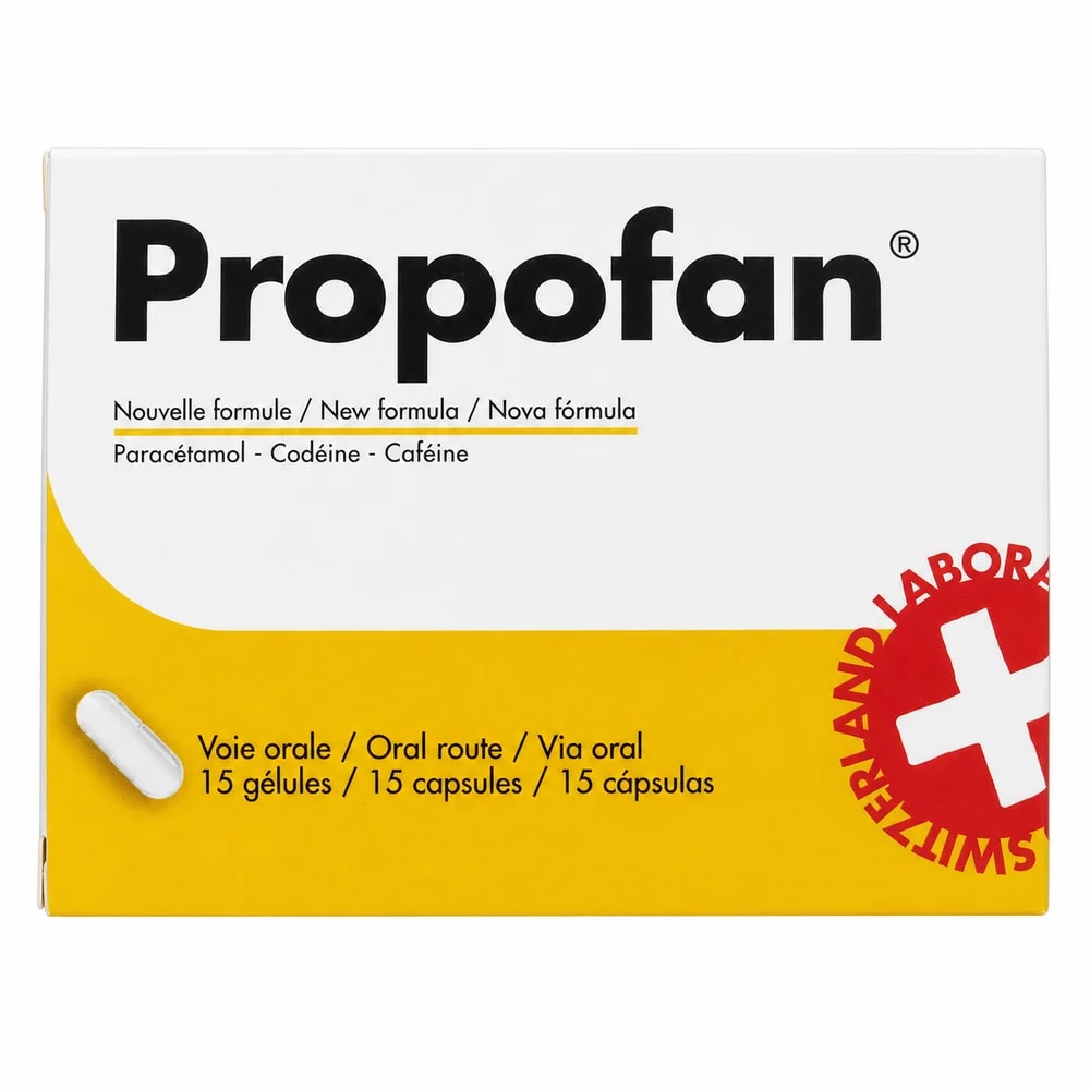 Propofan Paracetamol 400 mg / Caffeine 62.5 mg / Codeine phosphate hemihydrate 20 mg - Preah Chan Tep Pharmacy